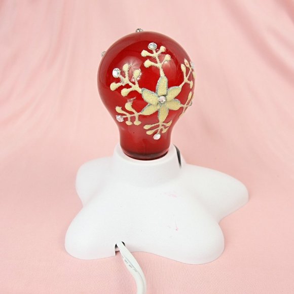 Shangpin Lighting Electric Night Light Base Red Bulb Christmas Snowflake Splat - Picture 3 of 9